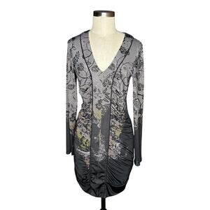 ETOILE DU MONDE Piped Lace Bodycon Sheath Midi Dress French EDM Stretch Size 3